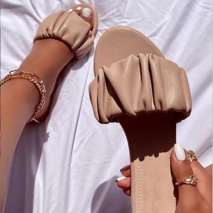 Cute Leather Flat Sandals